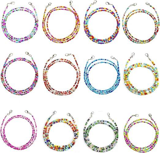 6-12 Pcs Bead Face Mask Lanyard Beads Mask Chains Strap Mask Holders Chains for Women | Amazon (US)