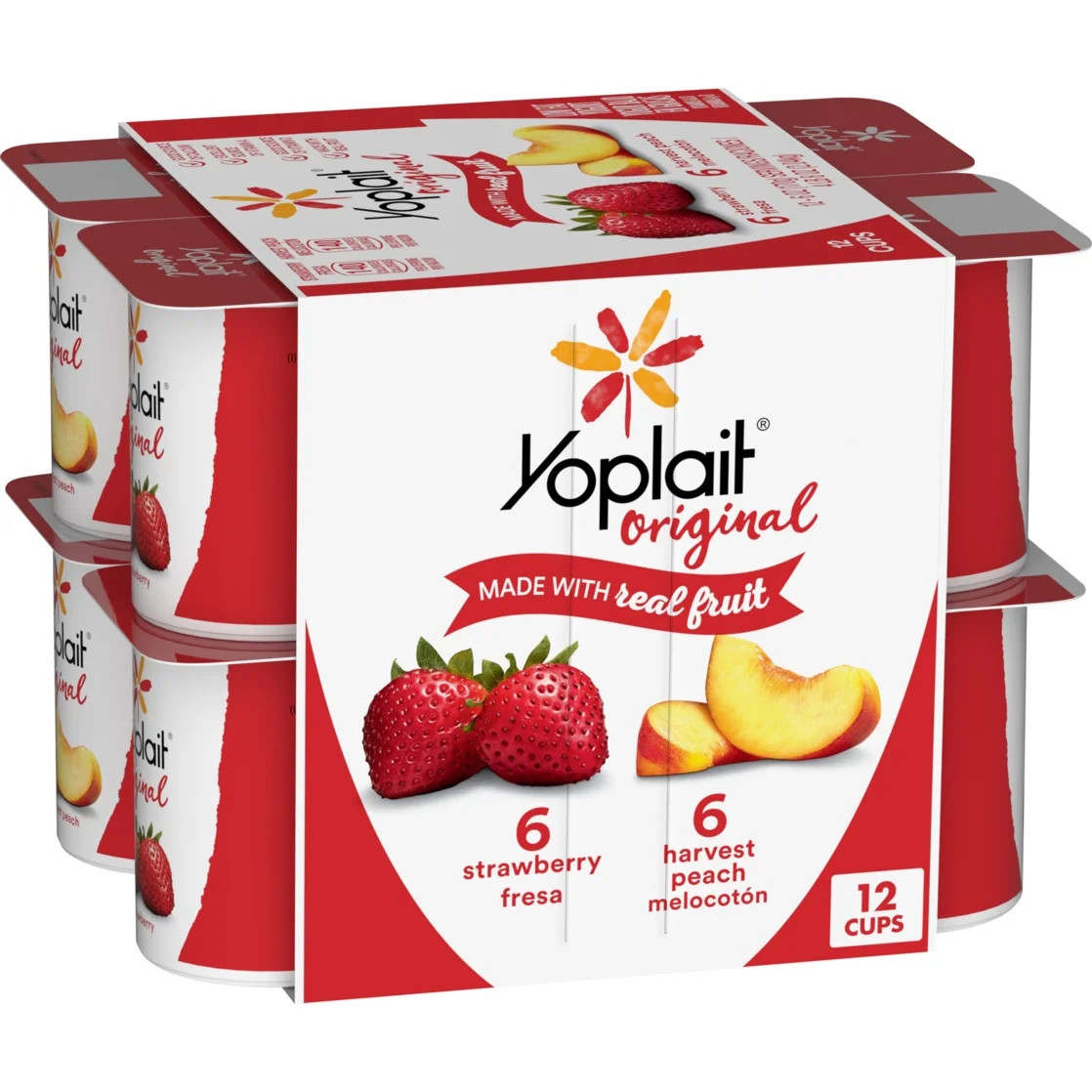 Yoplait Original Low Fat Yogurt Variety Pack, 12 Yogurt Cups, 72 oz - Walmart.com | Walmart (US)