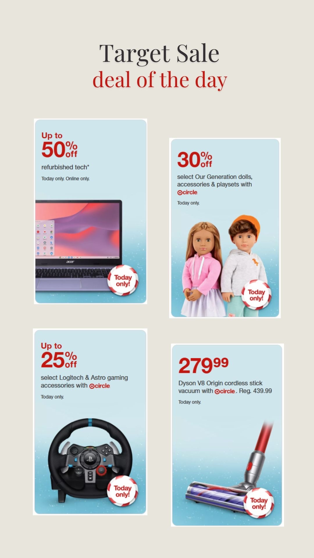 Save big with Target’s Deal of the Day for 11/18/25! Target, sale, Christmas decor, holiday decorations, gift list, computer, laptop, storage, organization, toys, sale, sales, deals

#LTKSaleAlert #LTKHoliday #LTKHome