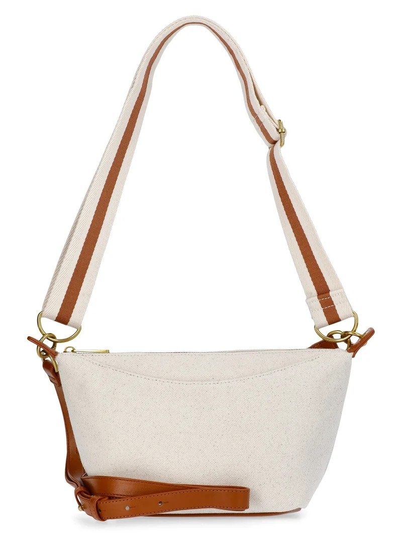 Free Assembly Women's Canvas Crossbody Handbag, Natural | Walmart (US)