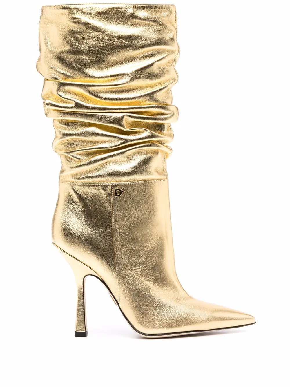 DSQUARED2 gathered-detail 120mm boots - Gold | Farfetch Global