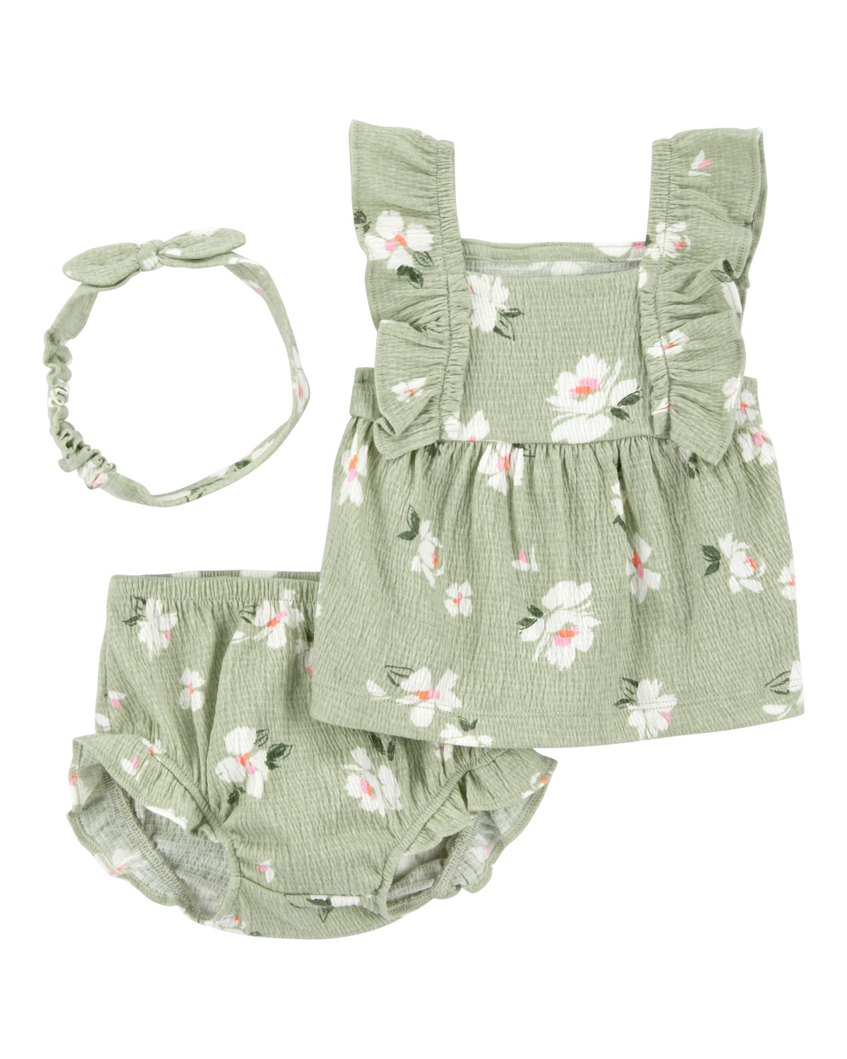 Baby 3-Piece Floral Gauze Outfit Set - Green - Carter's | Carter's | Carter's Inc