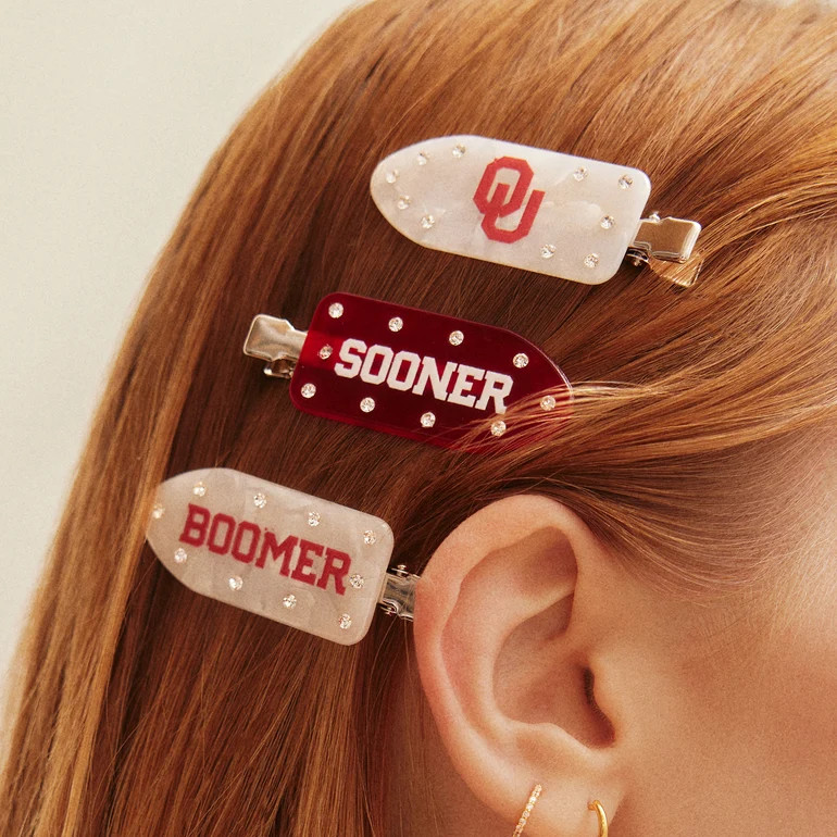 University of Oklahoma Creaseless Hair Clip Set - University of Oklaho | BaubleBar
