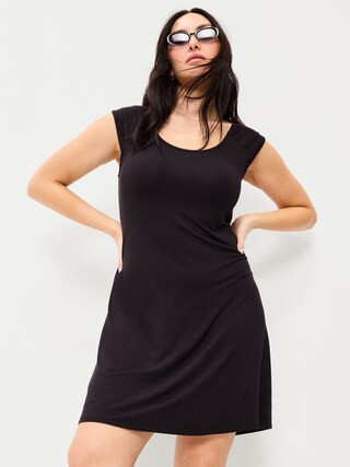 Short-Sleeve Scoop-Neck Mini Dress | Old Navy (US)