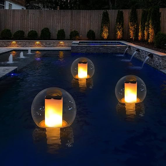 Floating Lights Solar Powered Globes for Pool, Pond, Patio & Hot Tub – Outdoor Lanterns Look Li... | Amazon (US)