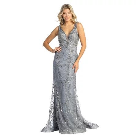 Formal Dress Shops Inc Guest To Wedding Dress Dusty Blue 18 | Walmart (US)