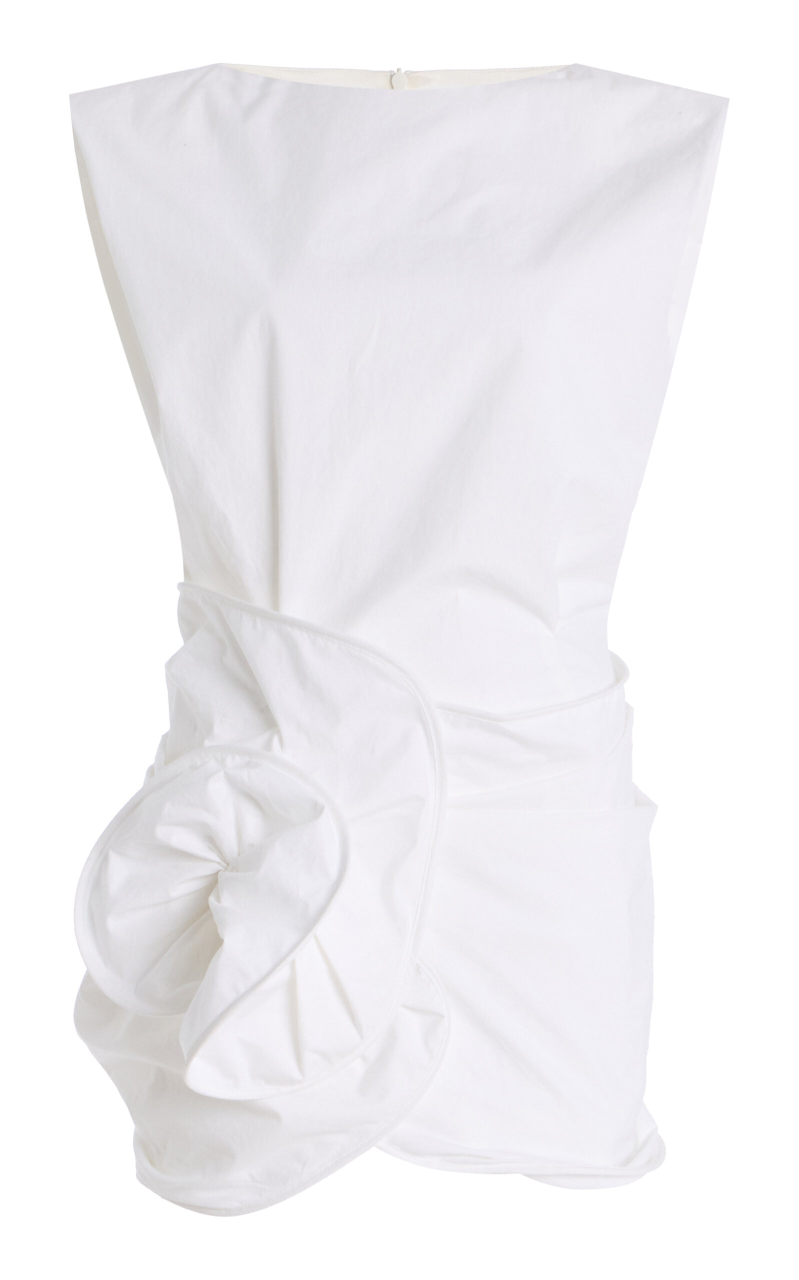Magda Butrym - Exclusive Riviera Rose-Detailed Cotton Mini Dress - White - FR 40 - Moda Operandi | Moda Operandi (Global)