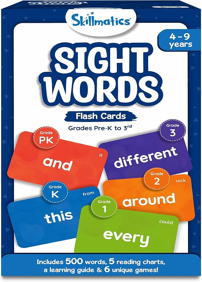 Skillmatics Flash Cards - 500 Sight Words for Preschool (Pre-K), Kindergarten, 1st, 2nd, 3rd Grad... | Amazon (US)