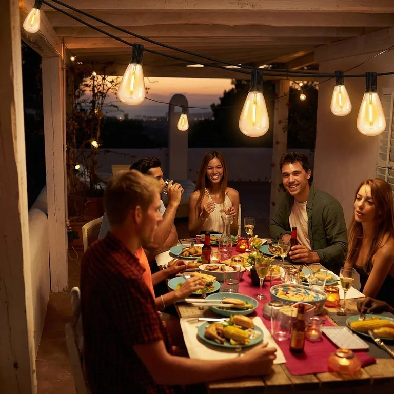 DAYBETTER 100FT Outdoor String Lights, Waterproof Patio Lights with 24+1 Hanging Lights S11 Bulbs... | Walmart (US)