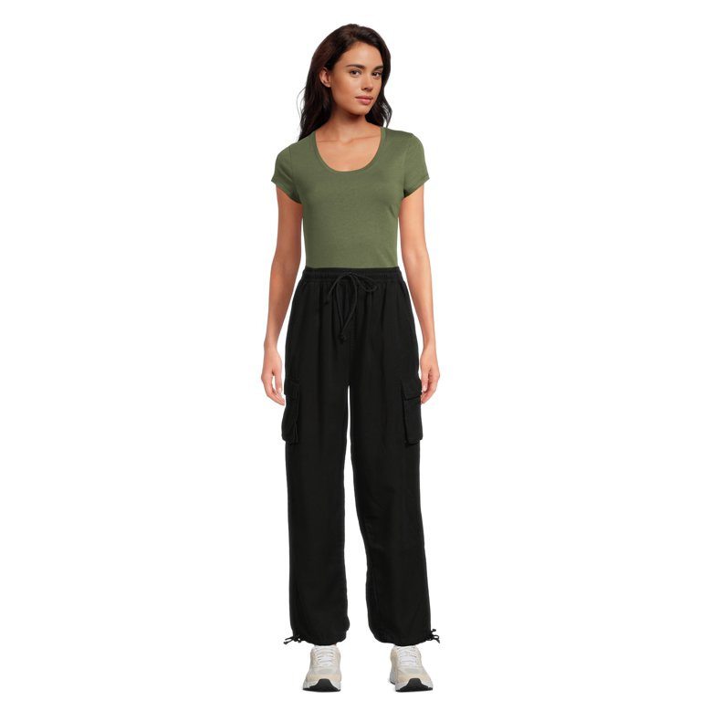 Time and Tru Women's Parachute Cargo Jogger Pants, 28" Inseam, Sizes XS-XXXL | Walmart (US)