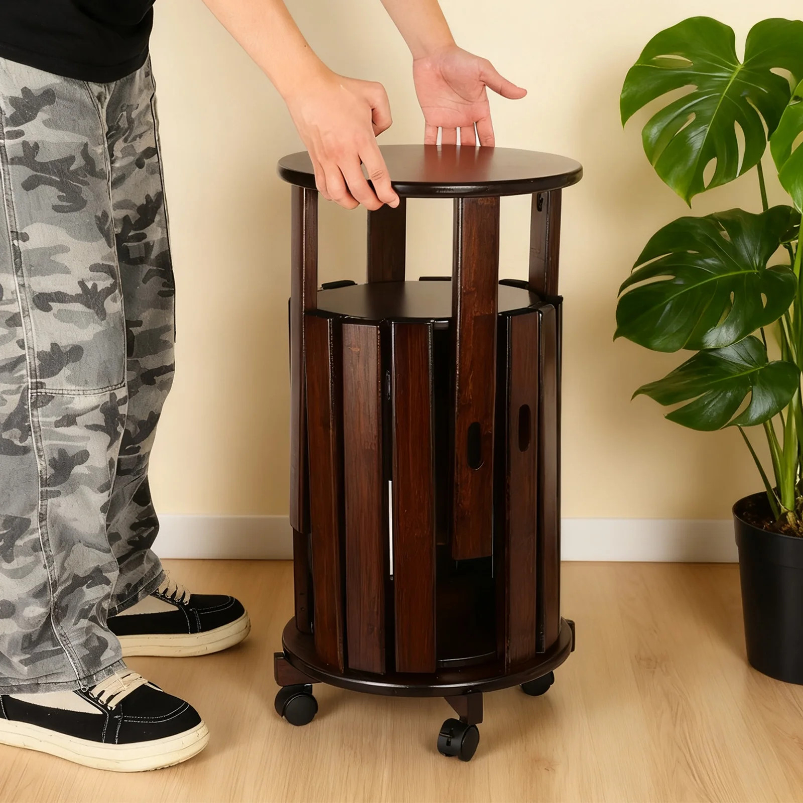 Stackable Stools Set of 4,Wood Chair on Wheels Sturdy and Durable,Dining Chairs Stacking Stools N... | Walmart (US)