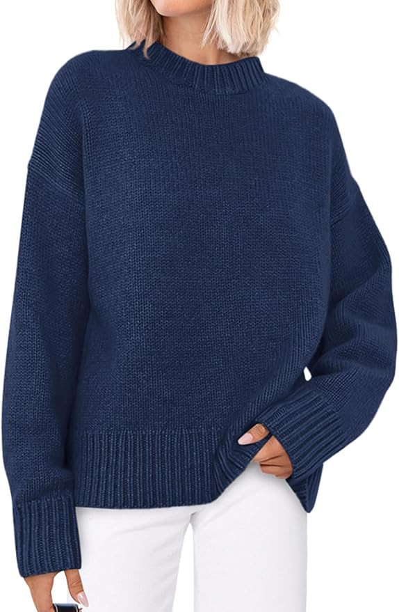 PRETTYGARDEN Womens Sweaters Spring 2026 Trendy Casual Crewneck Long Sleeve Cozy Knit Pullover Sw... | Amazon (US)