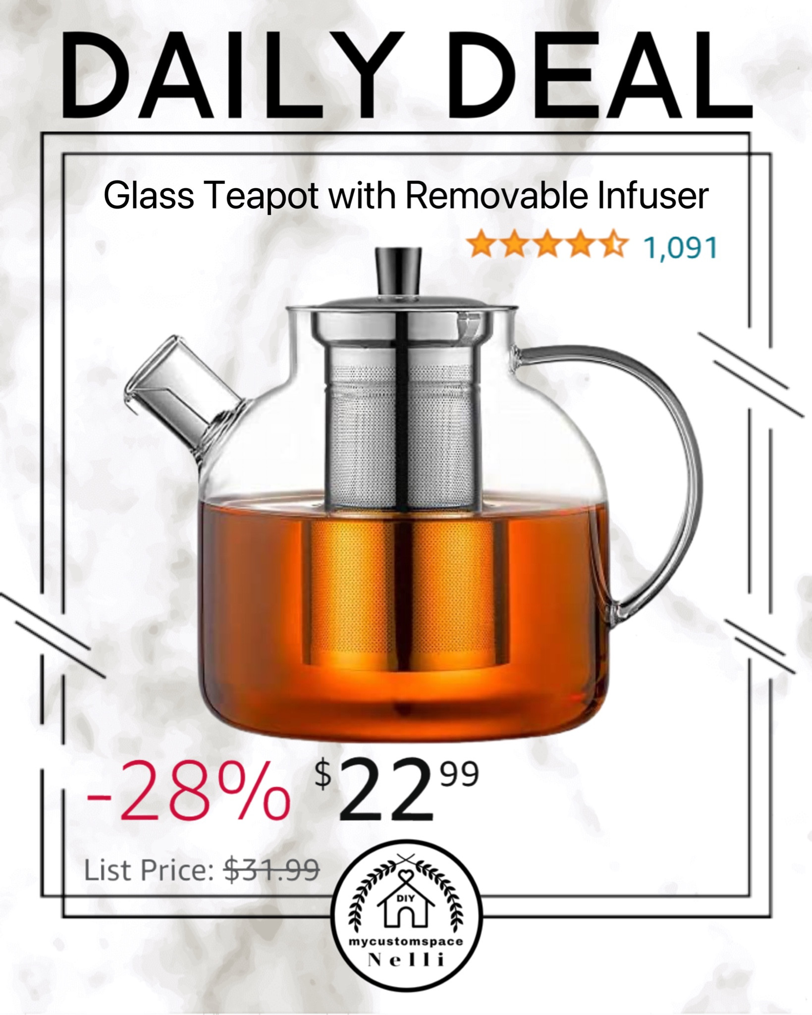 Glass Teapot with Removable Infuser. I love it and usually use it without the infuser.
 

#LTKFind #LTKhome #LTKsalealert
