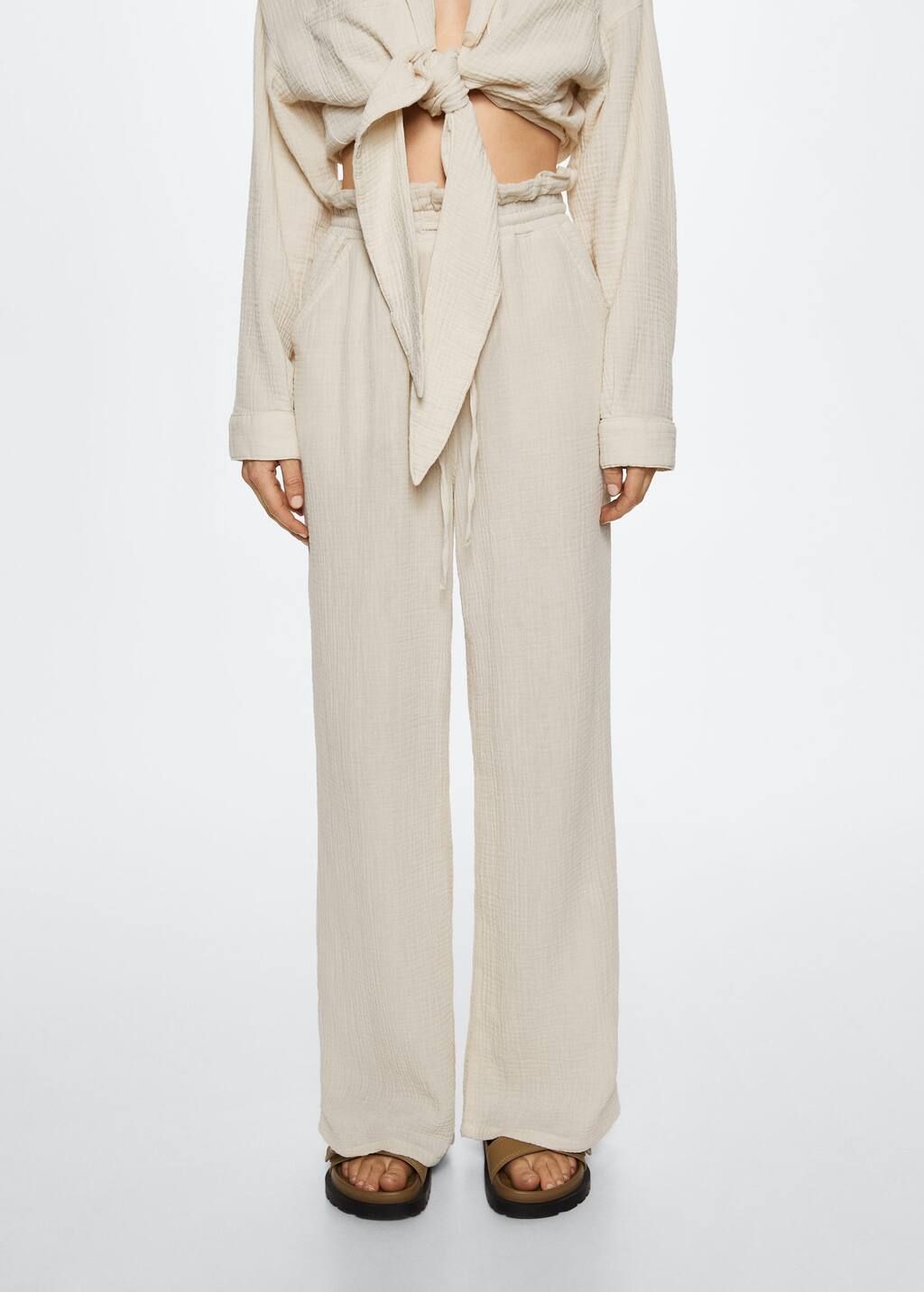 Bambula cotton trousers | MANGO (US)
