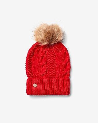 Cable Knit Pom Beanie | Express