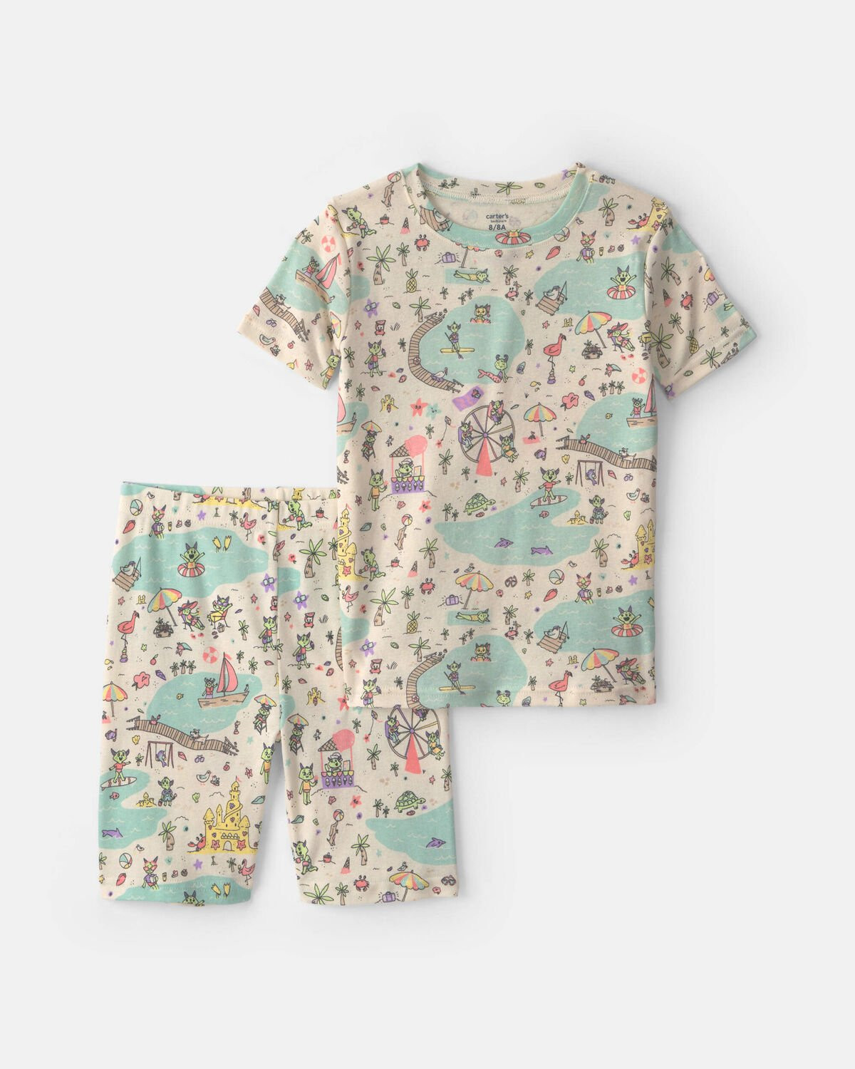 Girls 2-Piece 100% Cotton 'Beach Monster' Pajama Set | Carter's | Carter's Inc