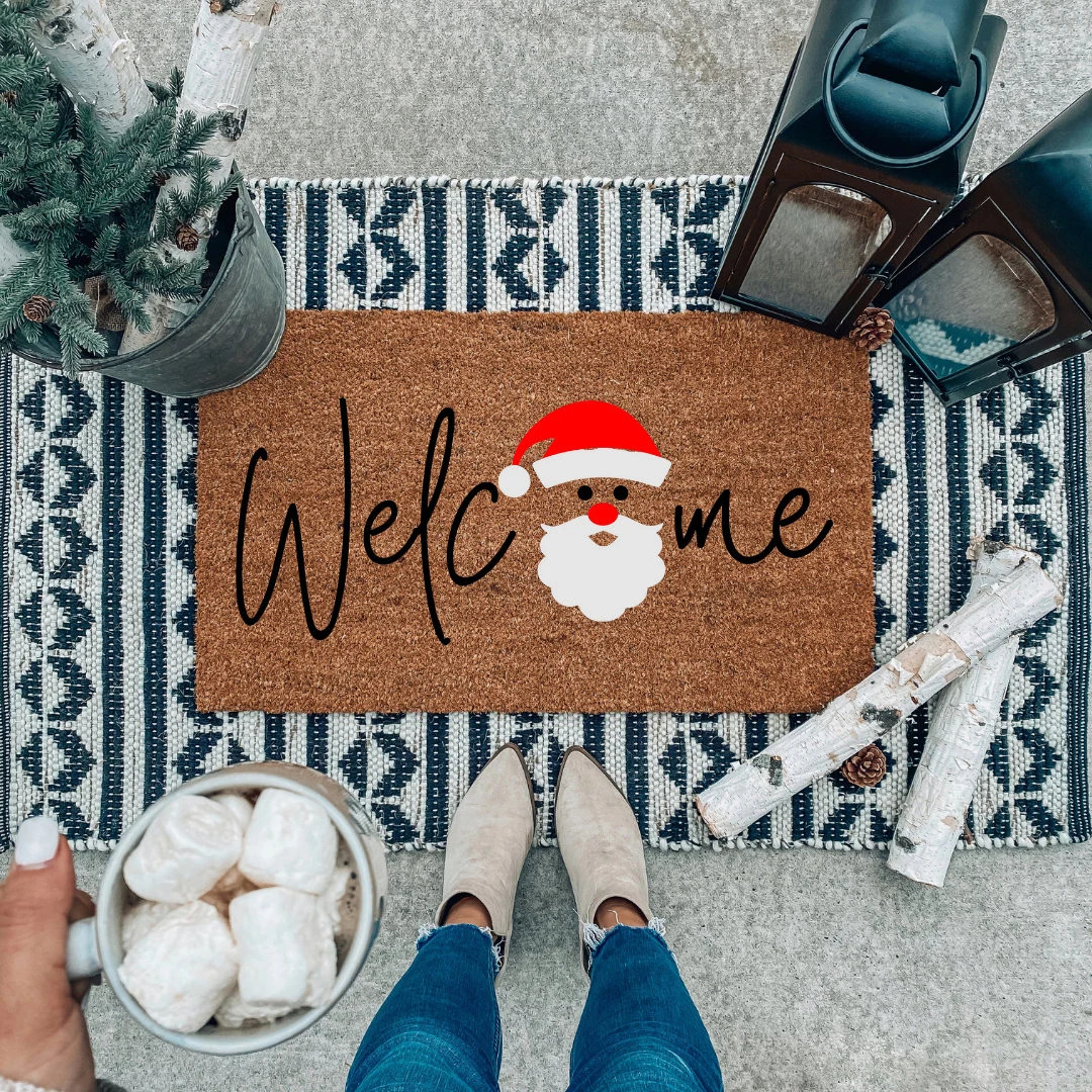Welcome Santa Doormat - Christmas Doormat - Cute Doormat, Holiday Doormats, Christmas Decor, Farm... | Etsy (US)