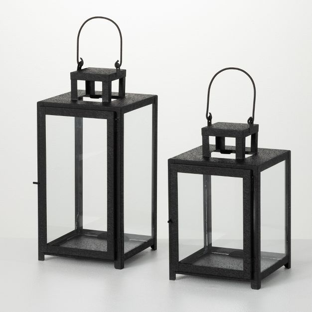 Black Rectangular Lantern Black 14"H Metal Set of 2 | Target