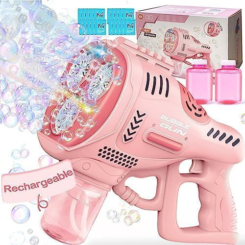 yiyisibao Bubble Machine for Kids - Automatic Bubble Gun with Bubble Solution &Lights, Outdoor Toys for Ages 2-4, Girls Toys Age 6-8 Bubble Blower Maker Toys for Outdoor Birthday Party | Amazon (US)