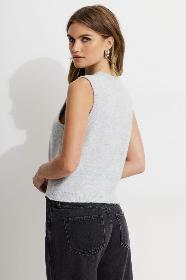 Heavenlyarn™ Crewneck Knit Vest | Dynamite Clothing