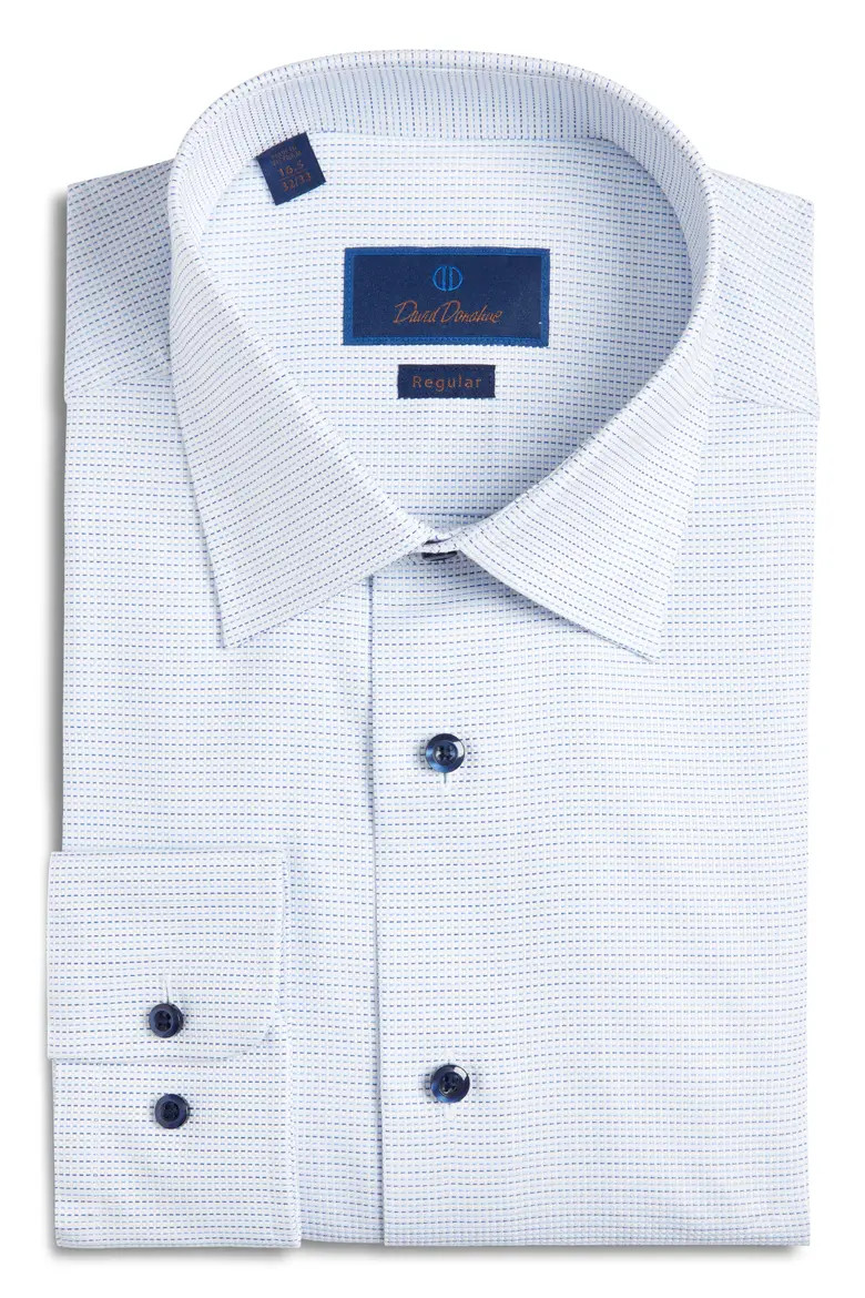 Regular Fit Micro Tic Cotton Dobby Dress Shirt (Men) | Nordstrom | Nordstrom