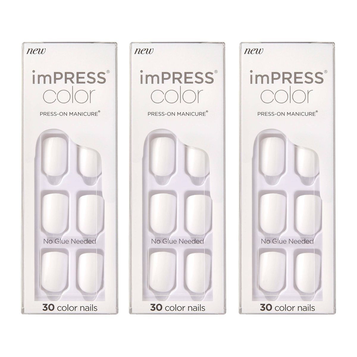 KISS imPRESS Color Press-On Nails - Frosting - 3pk - 90ct | Target