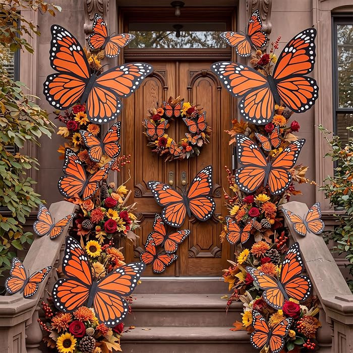 Maitys 24 Pcs Large 3D Monarch Butterfly Decorations, 24'' 18'' 12'' | Amazon (US)