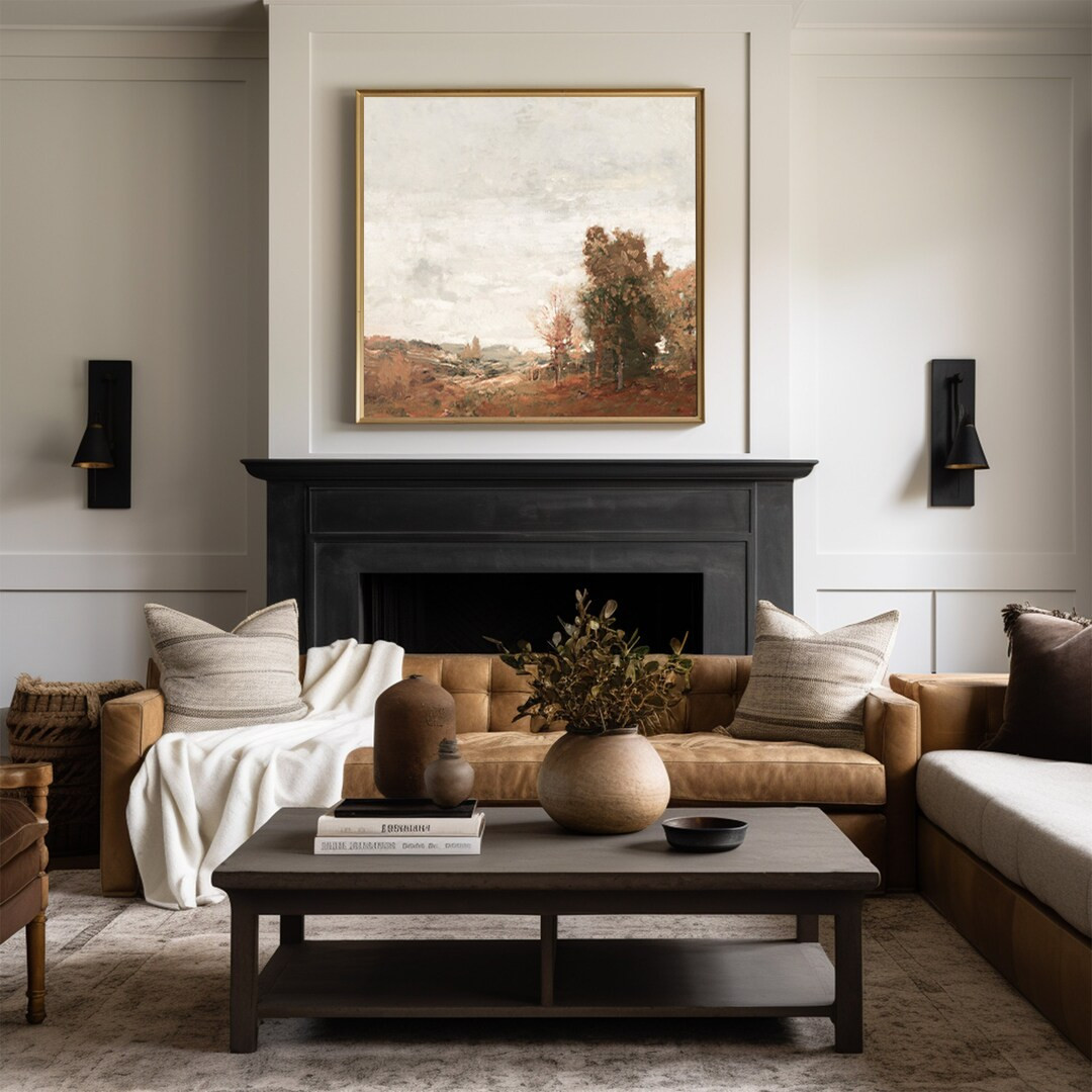 Fall Artwork Vintage Autumn Landscape Print - Etsy | Etsy (US)