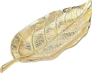 Godinger Leaf Tray Centerpiece Décor and Serveware - Gold | Amazon (US)