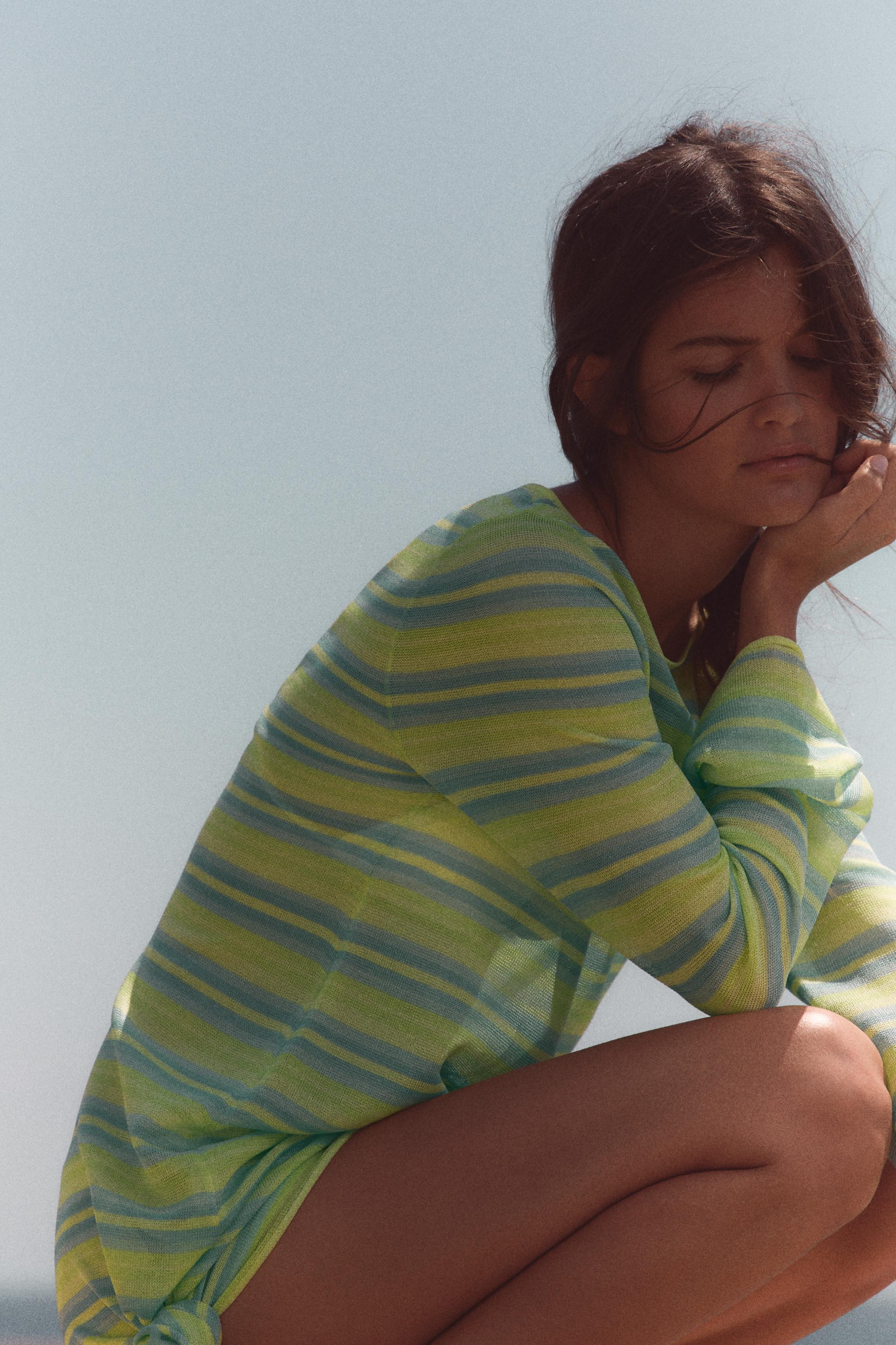 STRIPED KNIT MINI DRESS | Zara UK