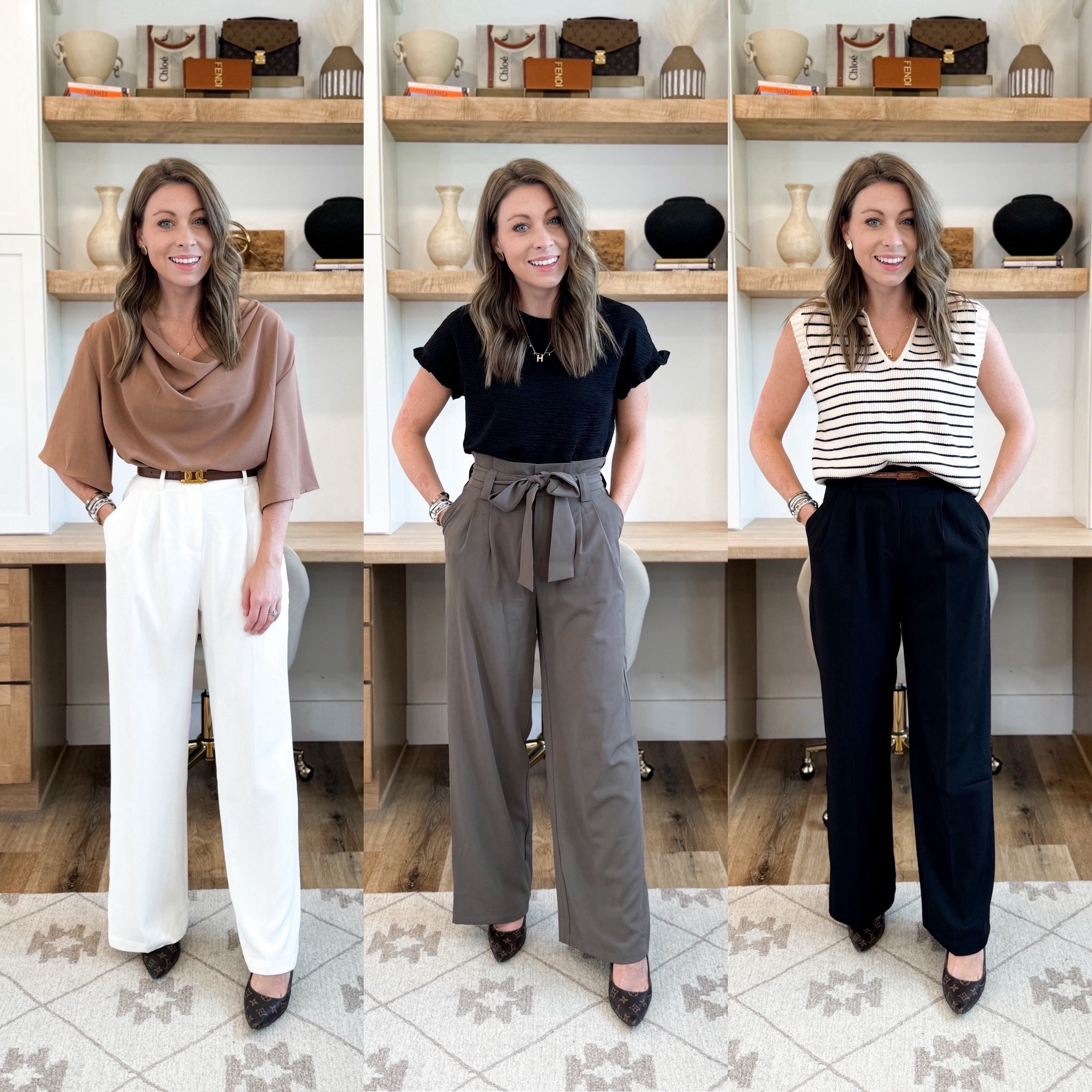 AMAZON workwear! Trousers that come in petite and tall options! 👏🏼 I’m wearing a small in the tops and XS in black & white pants. Size small in the tie belt pants 

#LTKStyleTip #LTKWorkwear #LTKSaleAlert
