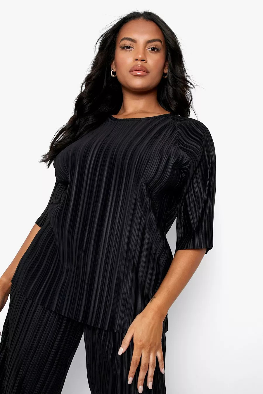 Plus Plisse Co-ord T-shirt | Boohoo.com (US & CA)