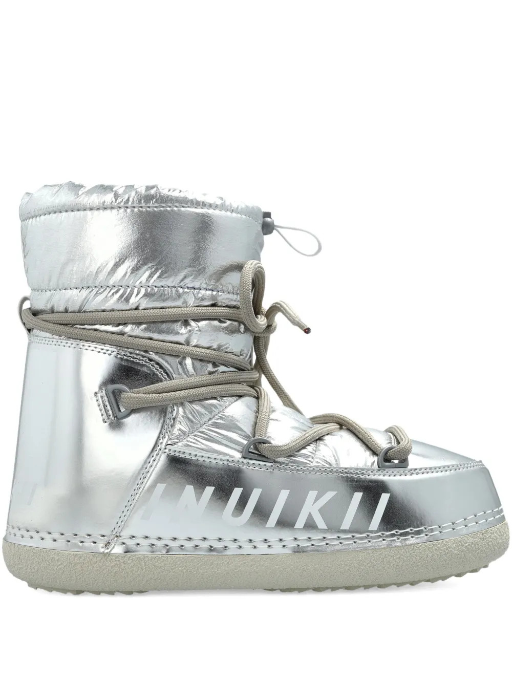 Inuikii Mountain Quilted Metallic Snow Boots | Silver | FARFETCH | Farfetch Global