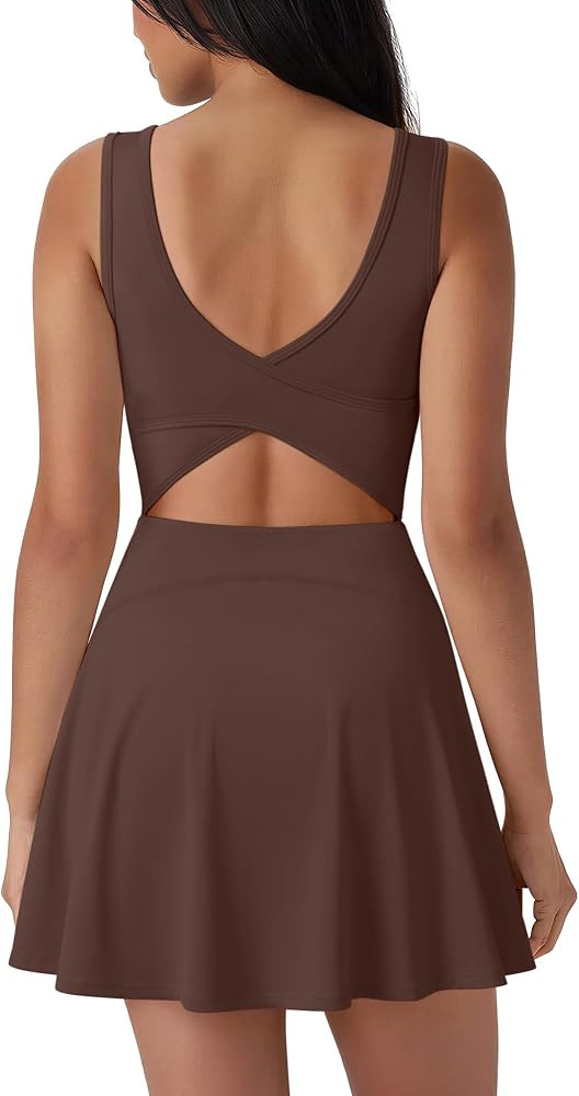 SUUKSESS Tennis Dress with Shorts Underneath Easy Peasy Athletic Dresses | Amazon (US)