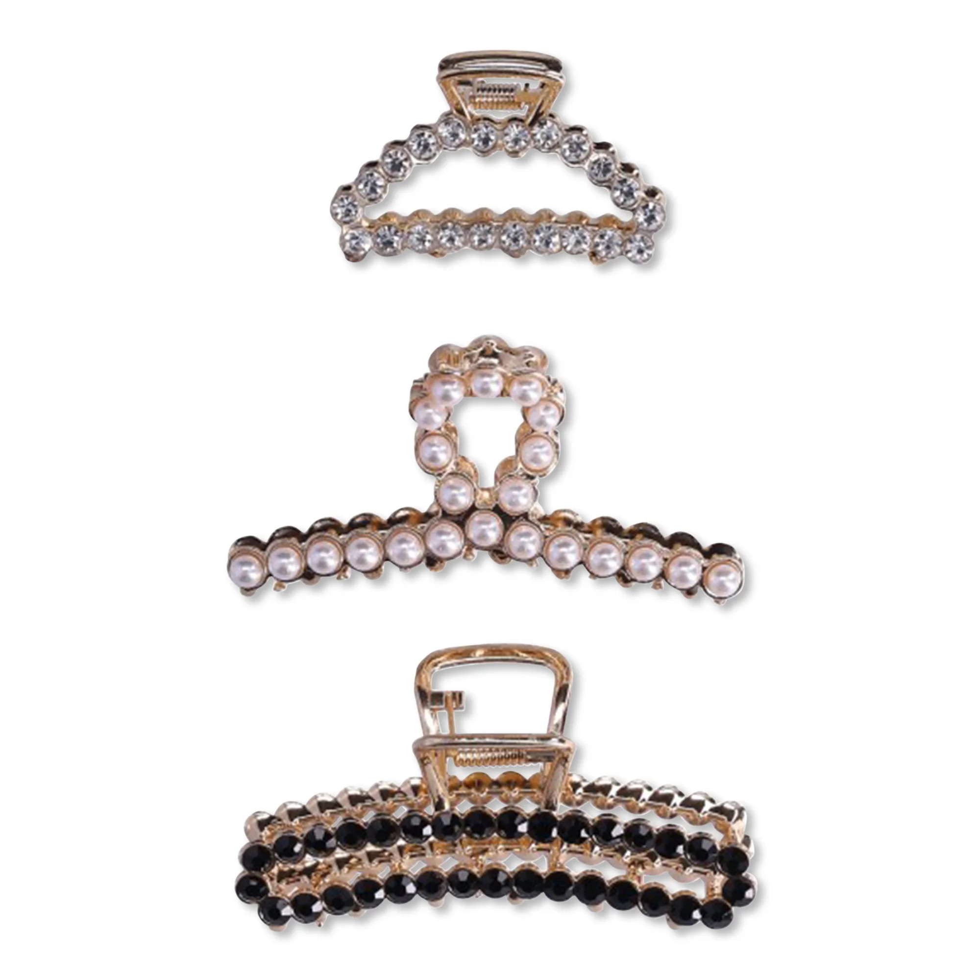 Time and Tru Women's Embellished Claw Hair Clip, 3-Pack | Walmart (US)