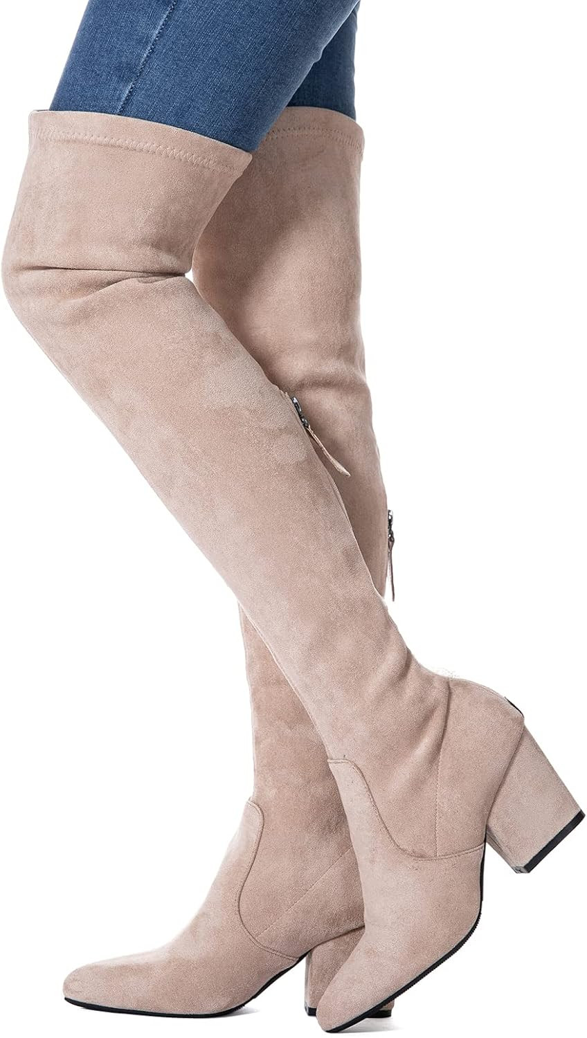 Women Boots Winter Over Knee Long Boots Fashion Boots Heels Autumn Quality Suede Comfort Square H... | Amazon (US)