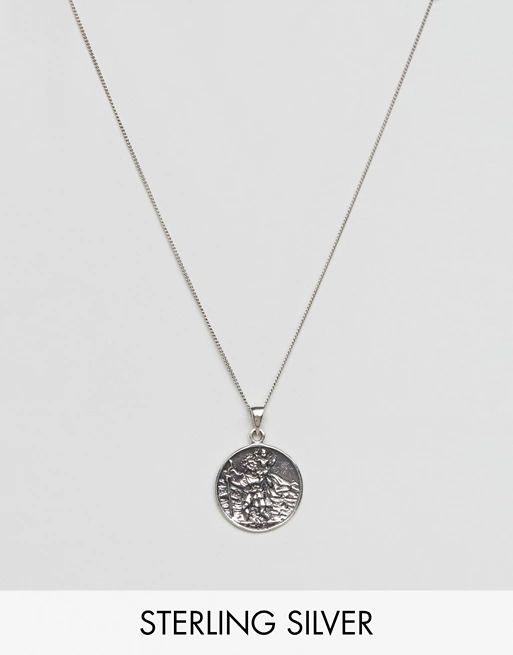 ASOS DESIGN sterling silver St Christopher necklace | ASOS US