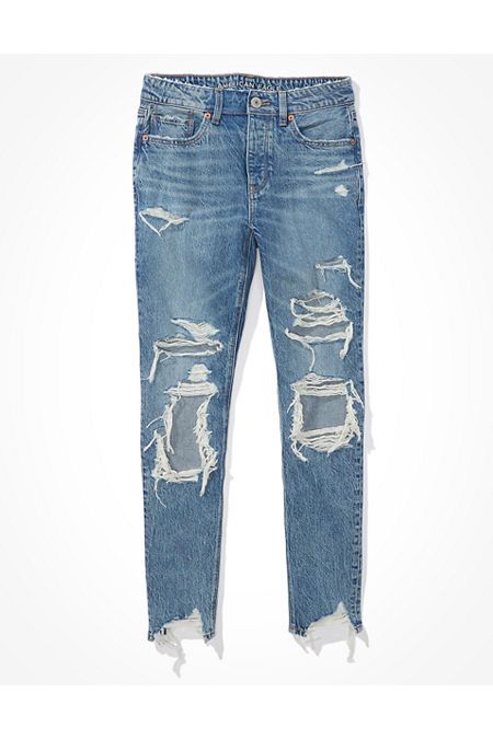 AE Ripped Tomgirl Jean Women's Destroy Is A Thing 8 X-Long | American Eagle Outfitters (US & CA)