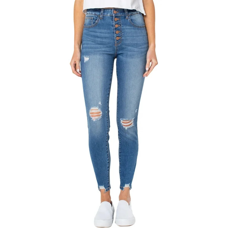 Celebrity Pink Juniors Curvy Exposed Button Skinny | Walmart (US)