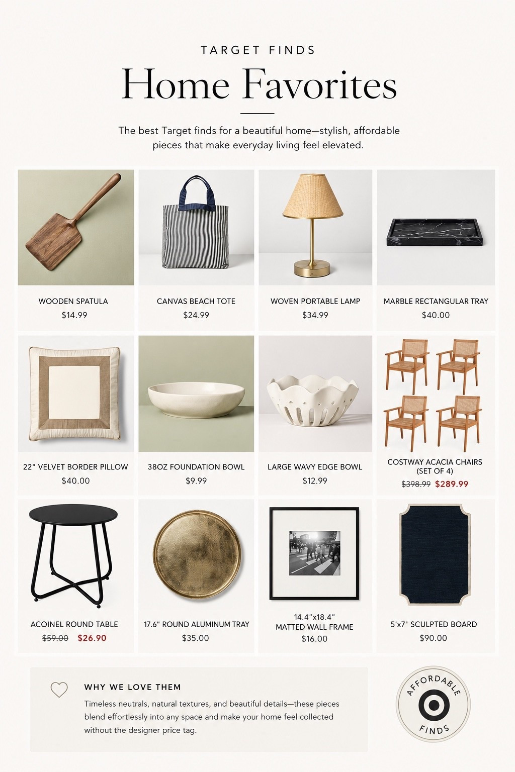 Target Home Favorites

Affordable Target finds that look far more high-end than their price tags. I’m loving the mix of natural textures, warm woods, soft neutrals, and timeless accents that make a home feel collected and cozy. From entertaining pieces to decor staples and patio finds, these are the kinds of pieces that instantly elevate a space.

#LTKHome #LTKSaleAlert #LTKSeasonal
