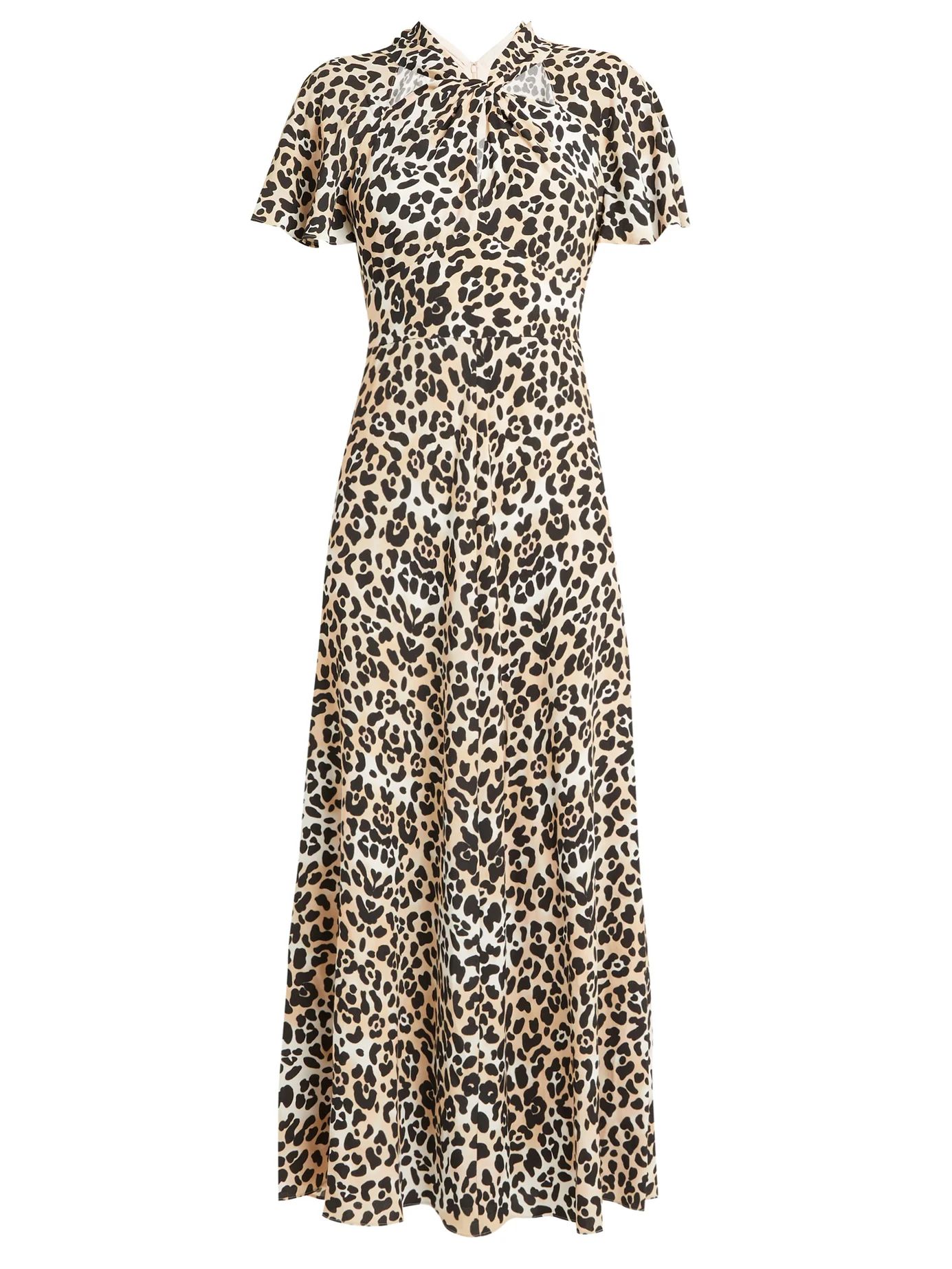 Wild Cat twist-neck leopard-print dress | Matches (US)