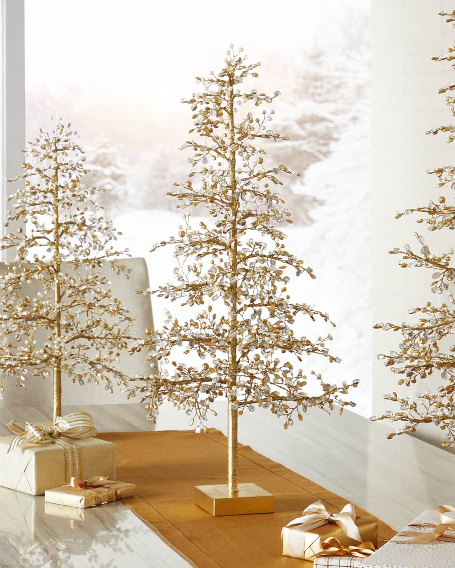 Neiman Marcus 31.5" Gold Decorative Christmas Tree | Neiman Marcus