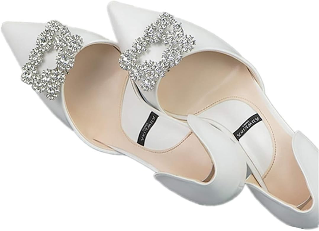 Ruihfas 2Pcs Decorative Shoes Dress Hat Accessories Fashion Square Rhinestones Crystal Flower Sho... | Amazon (US)