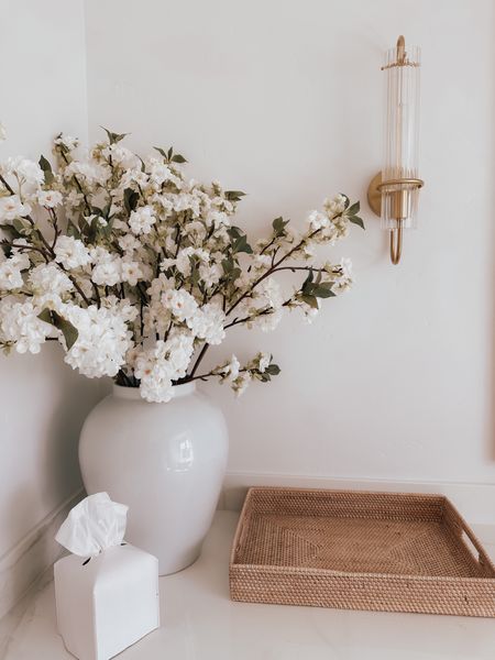 This large white vase with the cherry blossom stems is a beautiful piece for the home 

#LTKFind #LTKhome #LTKsalealert