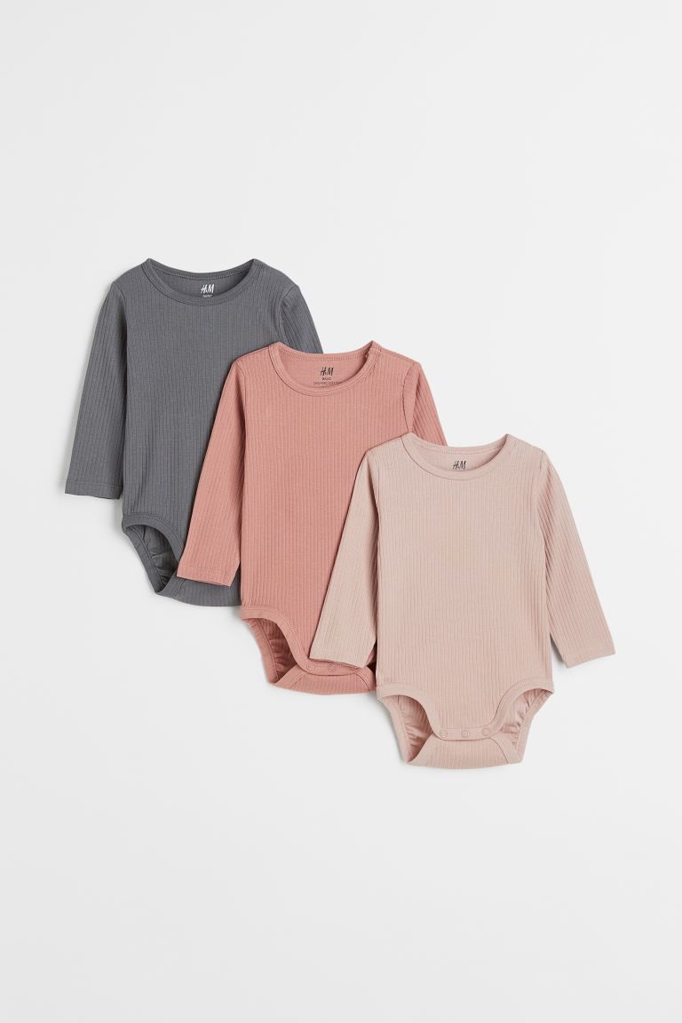 3-pack Ribbed Bodysuits | H&M (US + CA)