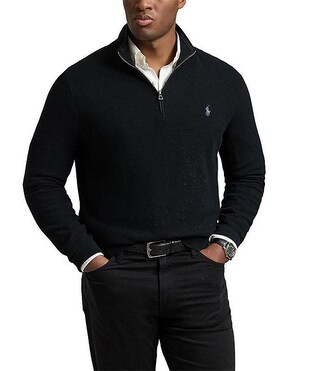 Polo Ralph Lauren Big & Tall Mesh Knit Cotton Quarter-Zip Sweater | Dillard's | Dillard's
