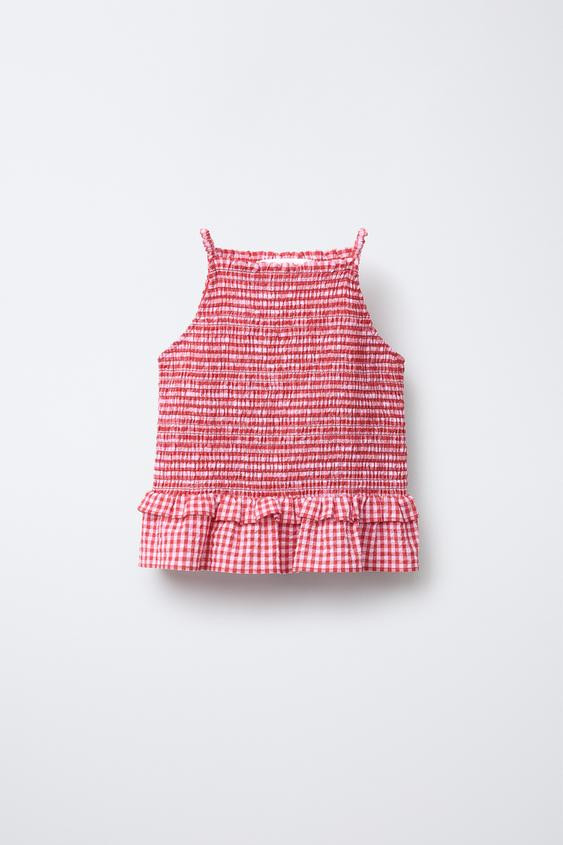 GINGHAM HALTER TOP | Zara US