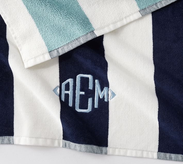 Reversible Awning Striped Organic Beach Towel | Pottery Barn (US)