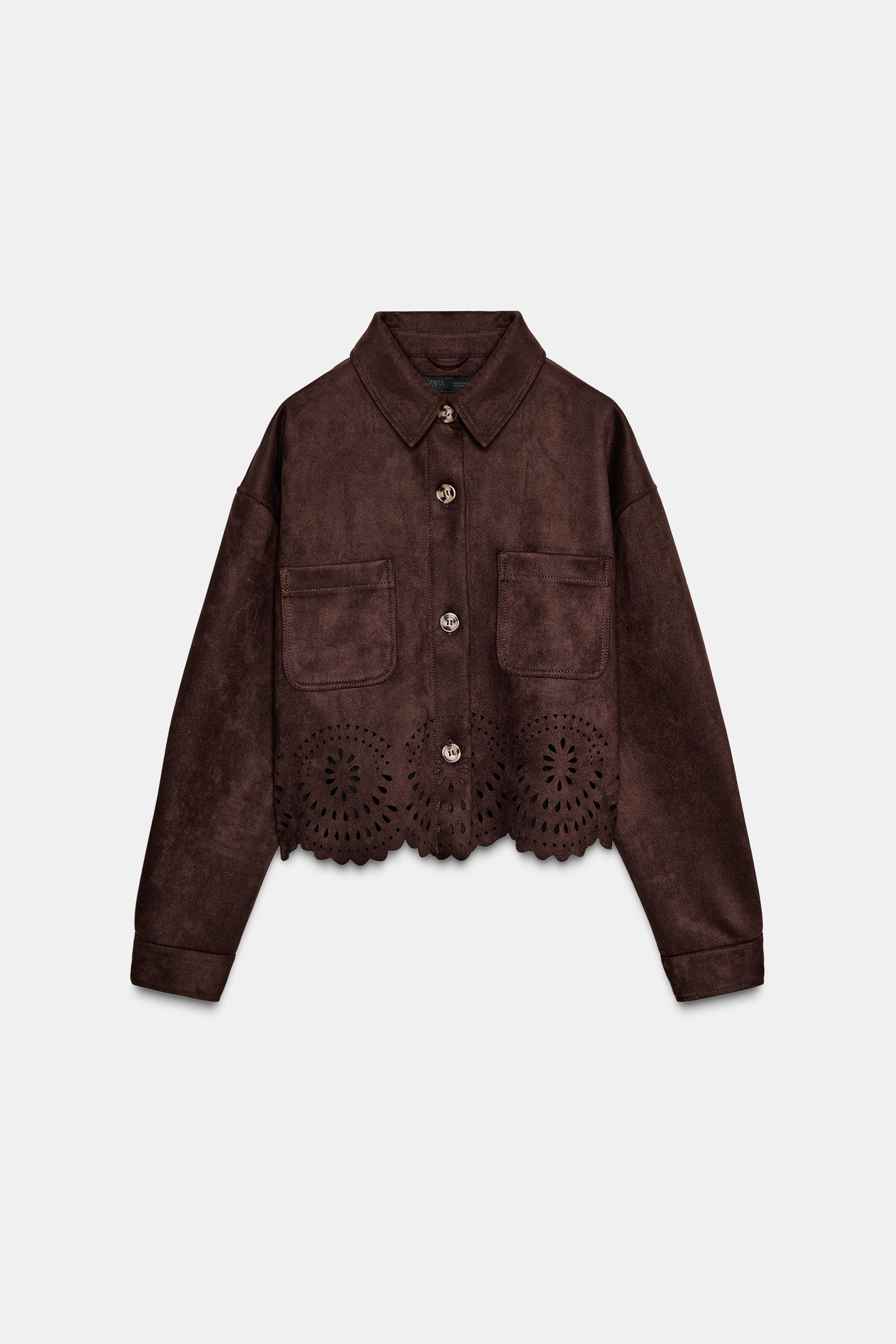 DIE-CUT HEM FAUX SUEDE JACKET | Zara US