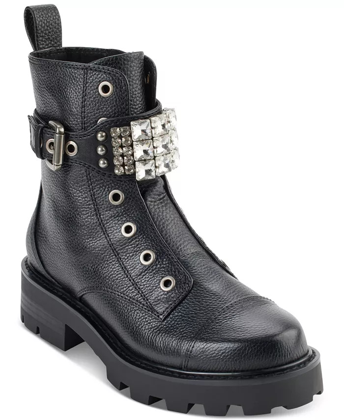 Women's Maeva Embellished Buckled Zip Booties | Macy's
